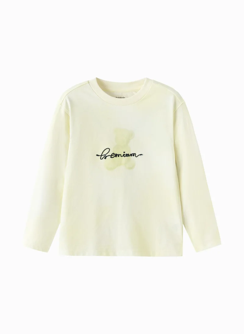 Kids Boys Round v-neck long-sleeved T-shirt